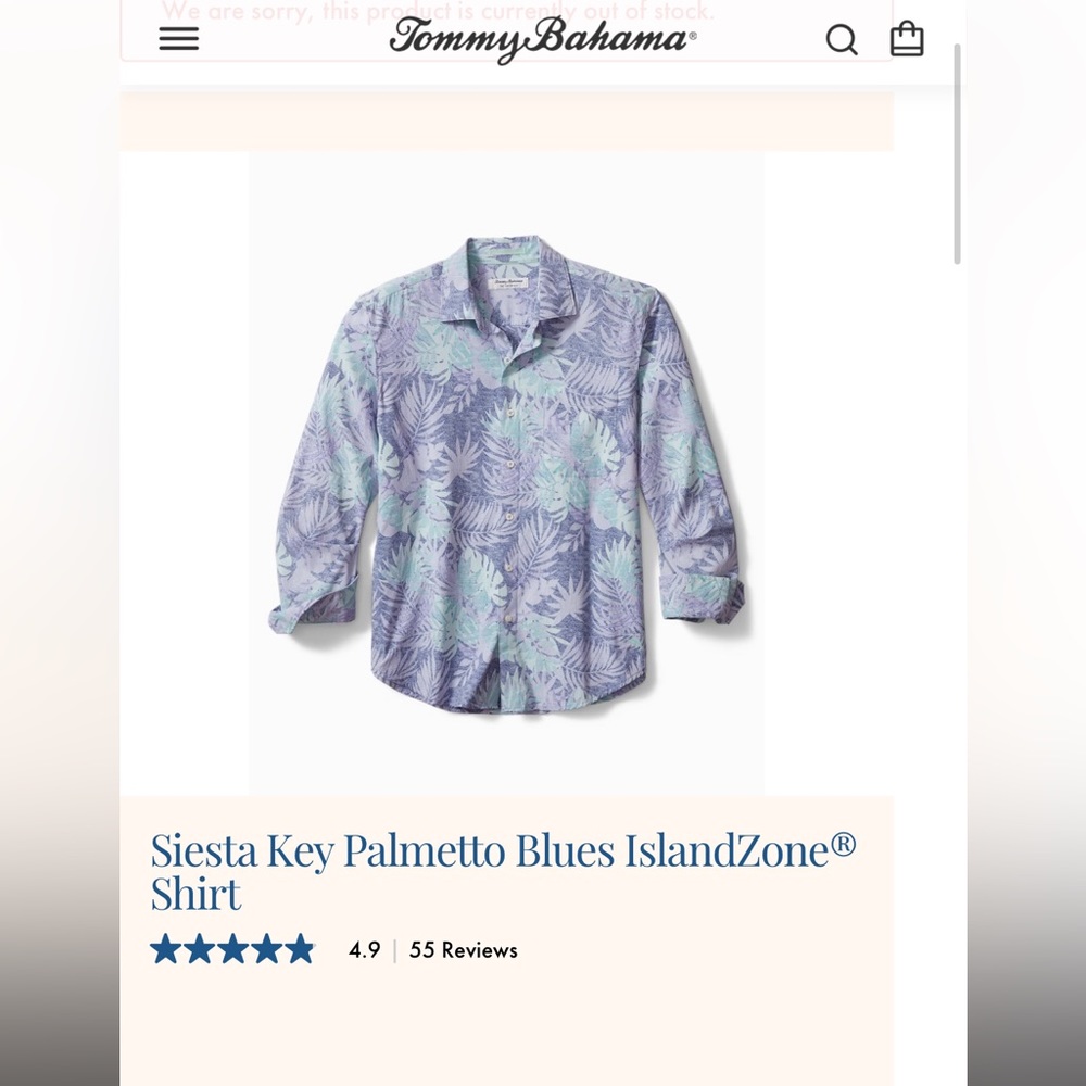 New with tags mens Tommy Bahama shirt